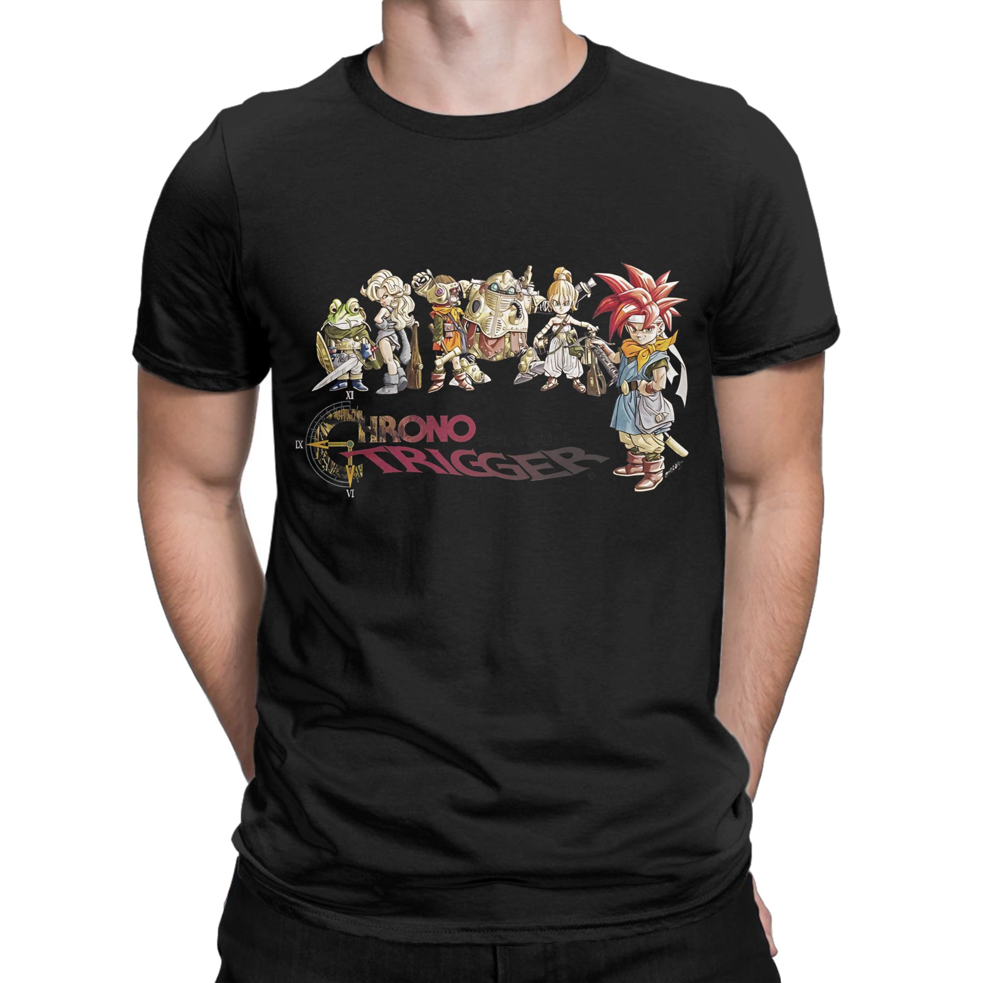 Retro Gaming T Shirt - クロノトリガーロゴ面白いグラフィック100%コットンTシャツクロノトリガーTシャツトップス男性用