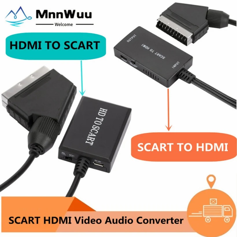 1080P HDMI 対応 SCART ビデオ オーディオ  - Scart To Hdmi のレビューと価格