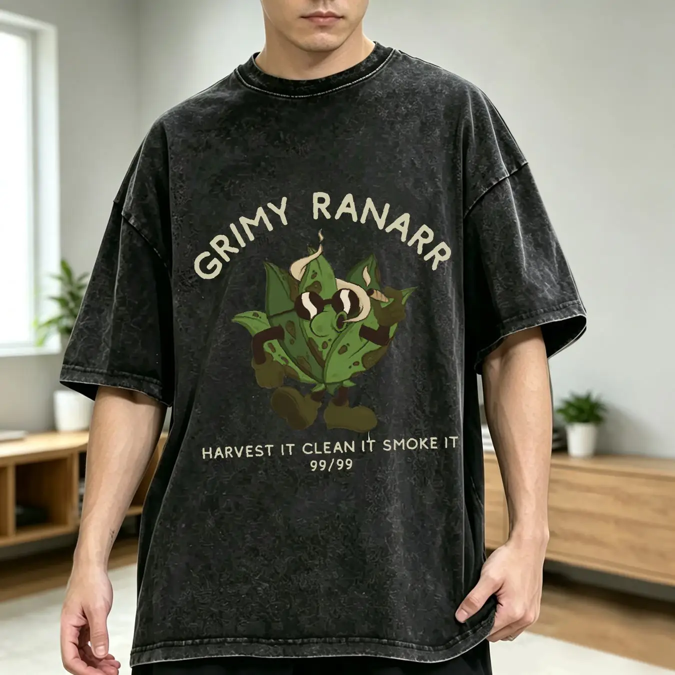 洗い加工を施したTシャツ。グリミー・ラナール・クラシック・O - Retro Gaming T Shirt のレビューと価格