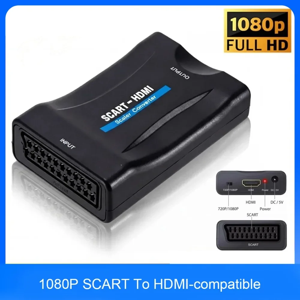 SCART-HDMI変換アダプター。1080Pの高画質映像と - Scart To Hdmi のレビューと価格