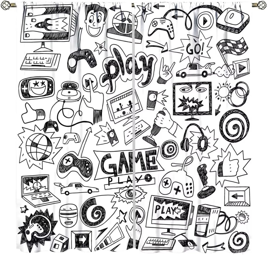ゲームビデオゲームカーテン装飾ゲーマールーム窓ブラインドレト - Retro Gaming Youtube のレビューと価格
